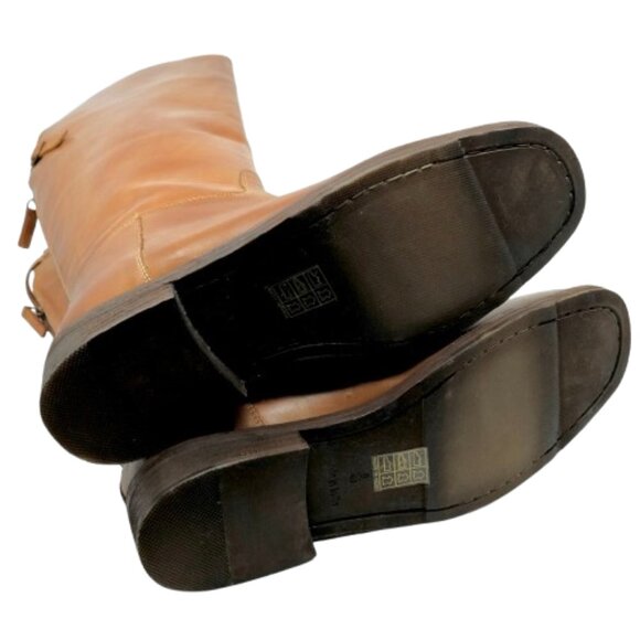 FREE PEOPLE~Everly~EQUESTRIAN BOOTS Tan Leather SIZE 9 NEAR NEW - Picture 4 of 6